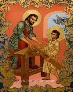 Mar 19 - St. Joseph and Christ Child - icon by Lewis Williams, OFS. Happy Feast Day St. Joseph